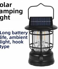 Lámpara solar retro camping dimmer infinito carga Type-C resistente al agua luz ambiental
