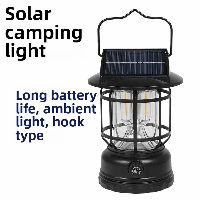 Lámpara solar retro camping dimmer infinito carga Type-C resistente al agua luz ambiental