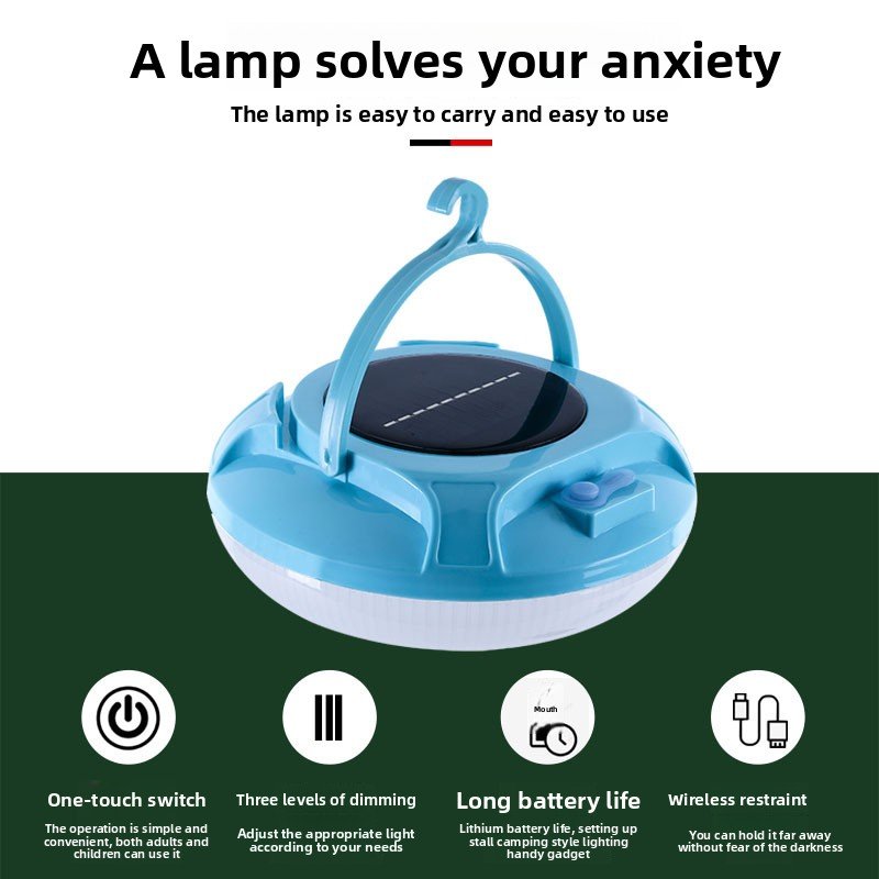 Lámpara solar portátil con gancho