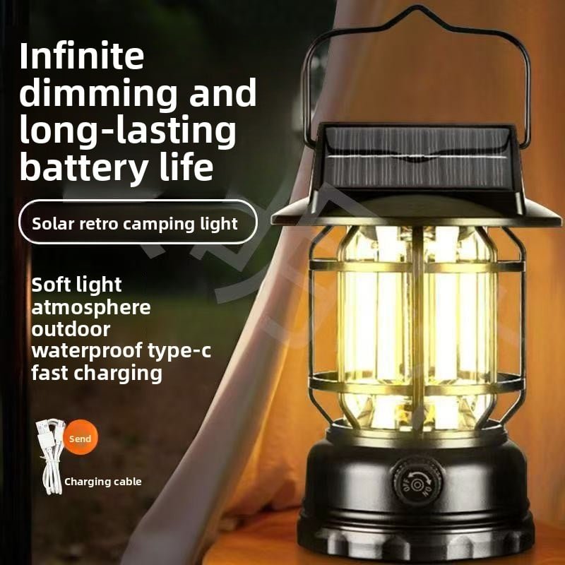 Lámpara solar retro portátil - Image 2