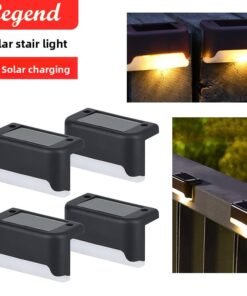 Luces solares para escalones impermeables multicolor batería recargable ABS para jardín