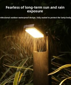 Bolardo de iluminación para senderos de jardín con energía solar