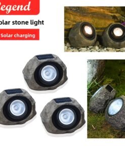 Luz solar tipo piedra resina jardín luz blanca cálida 6-12h resistente exterior